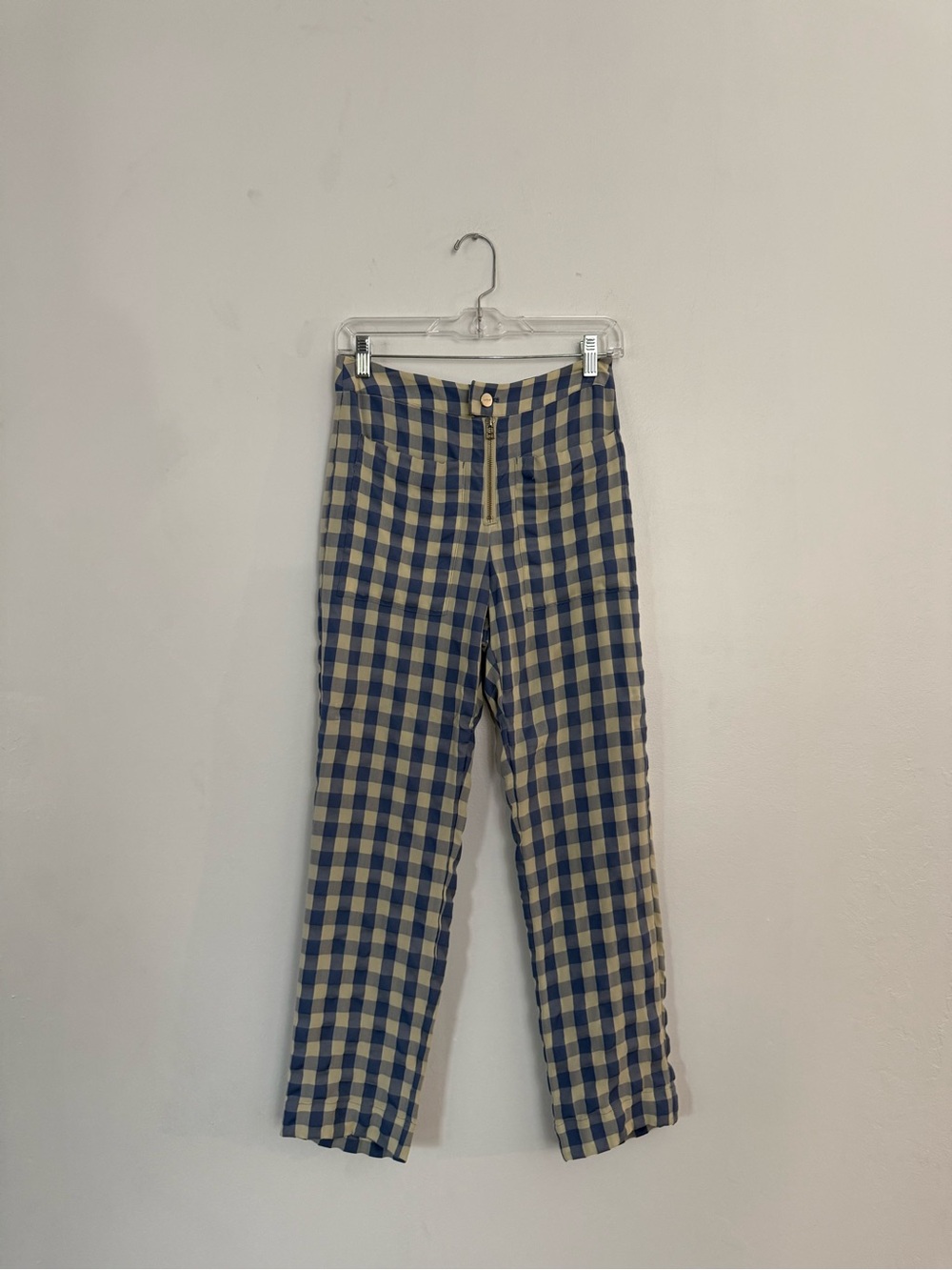 Capulet Blue and Cream Gingham Straight-Leg Jeans